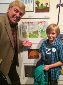 George at the 'Arts Alive' show at the Southern Alberta Art Gallery, posing with Mayor Spearman 